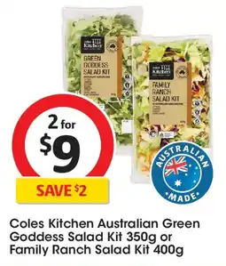 Coles Coles kitchen australian green goddess salad kit or family ranch salad kit offer