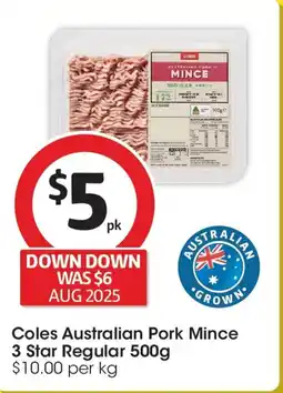 Coles Coles australian pork mince offer