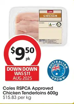 Coles Coles rspca approved chicken tenderloins offer