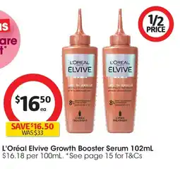 Coles L'Oréal Elvive Growth Booster Serum offer