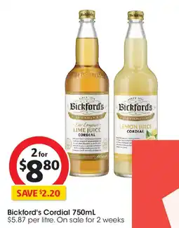 Coles Bickford's Cordial offer