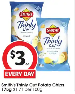 Coles Smith's Thinly Cut Potato Chips offer