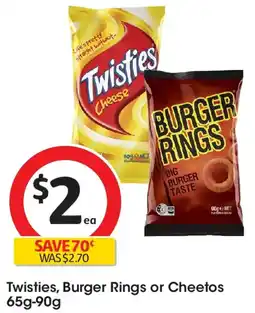 Coles Twisties, Burger Rings or Cheetos offer