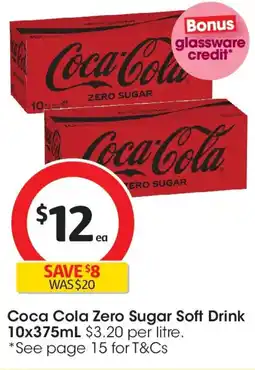 Coles Coca Cola Zero Sugar Soft Drink offer
