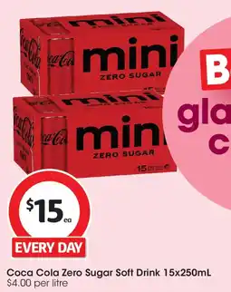 Coles Coca Cola Zero Sugar Soft Drink offer