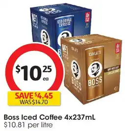 Coles Boss Iced Coffee offer