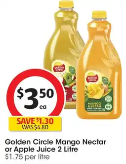 Coles Golden Circle Mango Nectar or Apple Juice offer