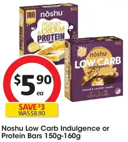 Coles Noshu Low Carb Indulgence or Protein Bars offer