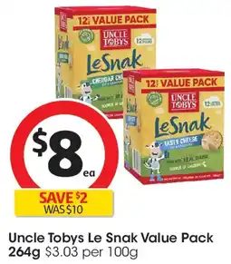 Coles Uncle Tobys Le Snak Value Pack offer