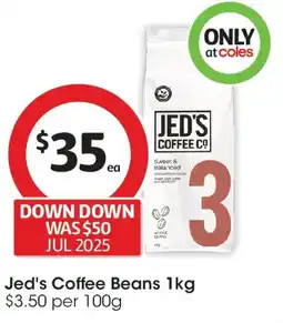 Coles Jed's Coffee Beans offer