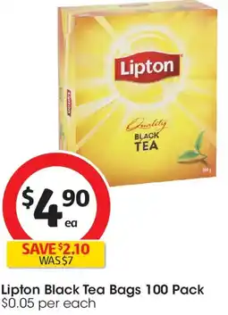 Coles Lipton Black Tea Bags offer