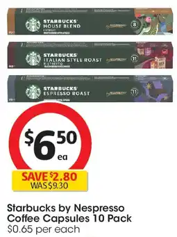Coles Starbucks by Nespresso Coffee Capsules offer