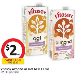 Coles Vitasoy Almond or Oat Milk offer