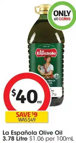 Coles La Española Olive Oil offer