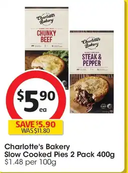 Coles Charlotte's Bakery Slow Cooked Pies offer
