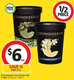 Coles Connoisseur Ice Cream Tub offer