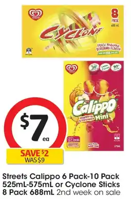 Coles Streets Calippo or Cyclone Sticks offer