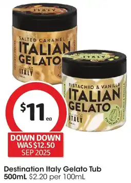 Coles Destination Italy Gelato Tub offer