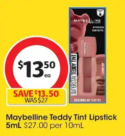 Coles Maybelline Teddy Tint Lipstick offer
