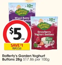 Coles Rafferty's Garden Yoghurt Buttons offer