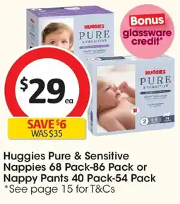 Coles Huggies Pure & Sensitive Nappies or Nappy Pants offer