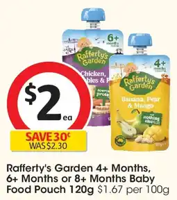 Coles Rafferty's Garden 4+ Months, 6+ Months or 8+ Months Baby Food Pouch offer