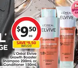Coles L'Oréal Elvive Growth Booster Shampoo or Conditioner offer