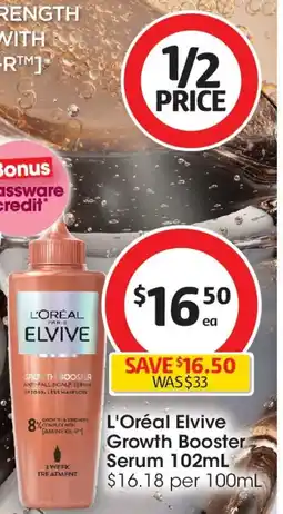 Coles L'Oréal Elvive Growth Booster Serum offer