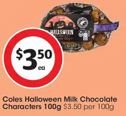 Coles Coles Halloween Milk Chocolate Characters offer