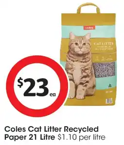Coles Coles Cat Litter Recycled Paper offer