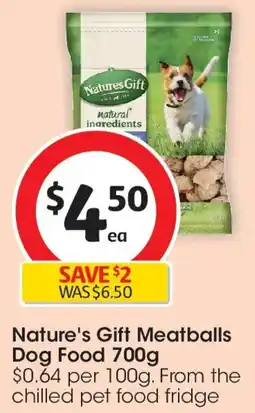 Coles Nature's Gift Meatballs Dog Food offer