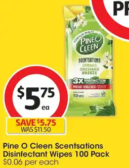 Coles Pine O Cleen Scentsations Disinfectant Wipes offer