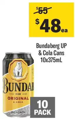 Coles Bundaberg UP & Cola Cans offer