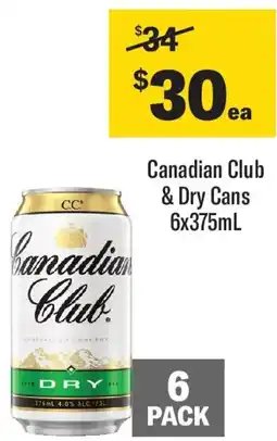 Coles Canadian Club & Dry Cans offer
