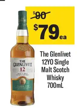 Coles The Glenlivet 12YO Single Malt Scotch Whisky offer