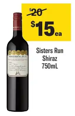Coles Sisters Run Shiraz offer