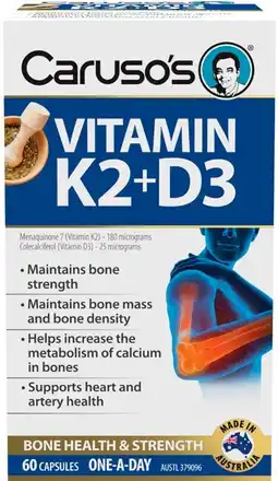 Discount Drug Stores Caruso’s Vitamin K2+D3 60 Capsules offer