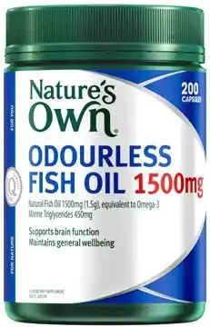 Discount Drug Stores Nature’s Own Odourless Fish Oil 1500mg 200 Capsules offer