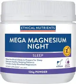Discount Drug Stores Ethical Nutrients Mega Magnesium Night Powder 126g offer