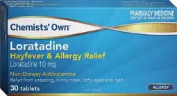 Discount Drug Stores Chemists’ Own Loratadine 10mg 30 Tablets offer