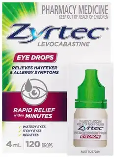 Discount Drug Stores Zyrtec Hayfever & Allergy Relief Eye Drops 4mL offer