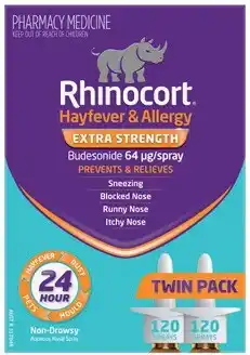 Discount Drug Stores Rhinocort Hayfever & Allergy Extra Strength Nasal Spray Twin Pack 2 x 120 Sprays offer