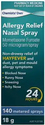 Discount Drug Stores Chemists’ Own Allergy Relief Nasal Spray 140 Metered Sprays offer