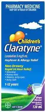Discount Drug Stores Claratyne Children’s Hayfever & Allergy Relief Grape Flavour Syrup 120mL offer