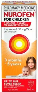 Discount Drug Stores Nurofen For Children 3 Months-5 Years Strawberry Flavour 200mL offer