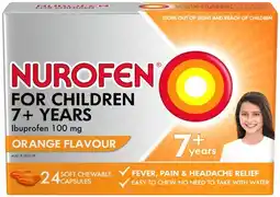 Discount Drug Stores Nurofen For Children 7+ Orange 24 Chewable Capsules offer