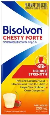 Discount Drug Stores Bisolvon Chesty Forte Double Strength Oral Liquid 200mL offer