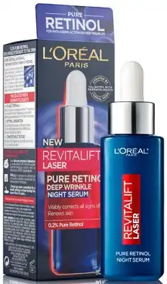 Discount Drug Stores L’Oréal Paris Revitalift Laser Pure Retinol Deep Wrinkle Night Serum 30mL offer