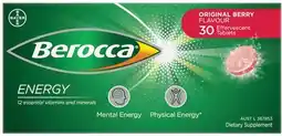 Discount Drug Stores Berocca Energy Original Berry Flavour 30 Effervescent Tablets offer