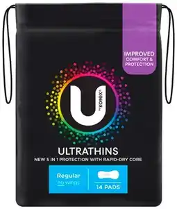 Discount Drug Stores U By Kotex Ultrathins Regular Pads 14 Pack offer